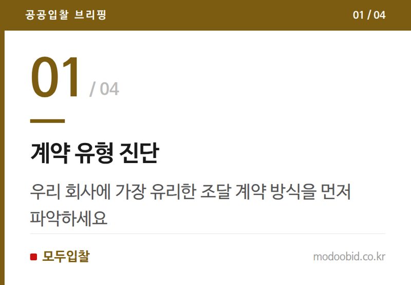 계약 유형 진단 — 공공조달 시장 완전 정복: 김차장의 실전 체크리스트와 성공 전략