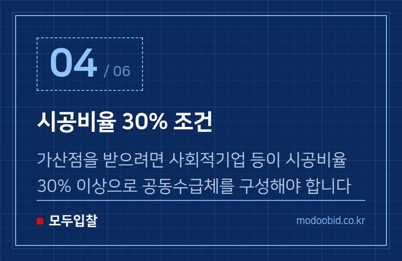 시공비율 30% 조건 — 조달청 시설공사, 2026년 7월부터 사회적기업 우대 대폭 확대! 중소기업 활용 가이드