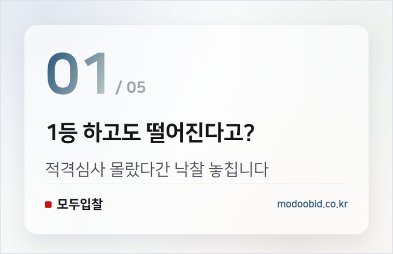 1등 하고도 떨어진다고? — 적격심사 점수 구성과 통과 기준 완전정리