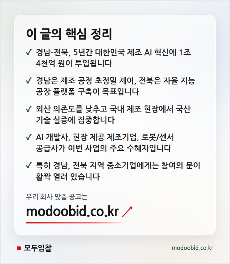 과기정통부 피지컬 AI 1조 사업: 경남·전북 제조업 조달 지형도 어떻게 바뀔까? 핵심 정리