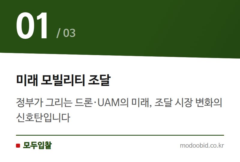 미래 모빌리티 조달 — 공공조달 인사이트 | 드론이 치킨 배달하고 UAM 하늘택시 뜬다…7월 15일