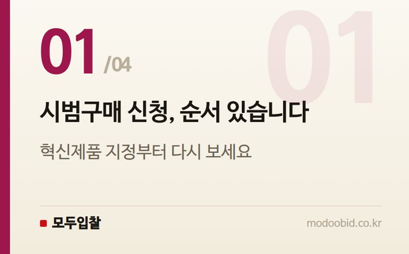 시범구매 신청, 순서 있습니다 — 혁신제품 시범구매 신청, 이 순서대로 하세요