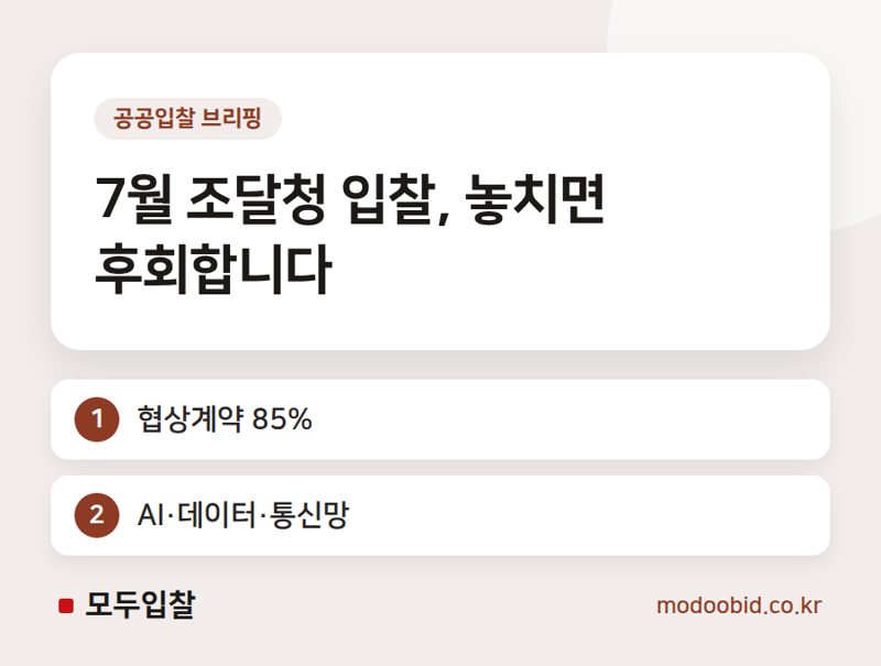 7월 마지막 조달청 용역 입찰, 2,920억 기회! 우리 회사 매출은?