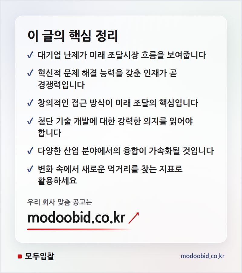 미래 조달시장 엿보기: 대기업-대학 협력, 중소기업은 무엇을 준비해야 할까요? 핵심 정리