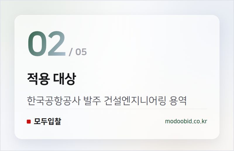 적용 대상 — 한국공항공사 건설엔지니어링 PQ 평가기준 개정, 2026년 4월 15일 이후 입찰공고분부터 적용