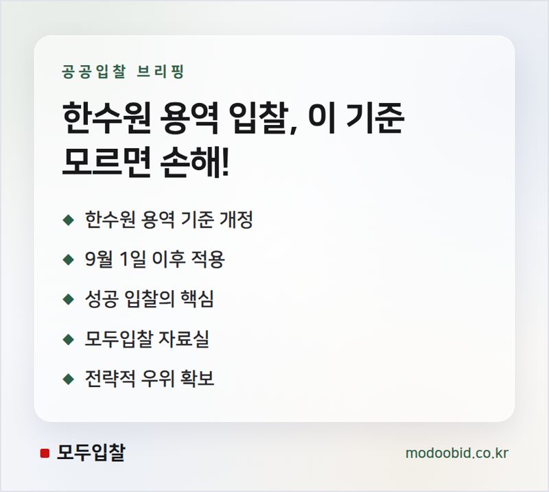 한국수력원자력 협상 용역 계약 기준, 2025년 9월 1일 개정 시행