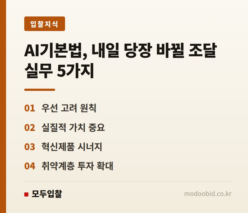 공공조달 AI기본법 시행: 우리 회사 내일 입찰 전략, 무엇을 바꿔야 하나요?