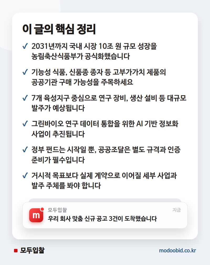 공공조달 인사이트 | 10조 그린바이오 시장 열린다…조달기업이 놓치면 안 될 핵심 정리