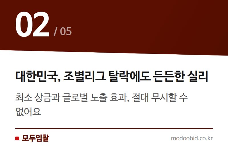 대한민국, 조별리그 탈락에도 든든한 실리 — 공공조달 '진입의 경제학': 월드컵 170억 보장금처럼 우리 회사도 기회 잡을 수 있을까요?