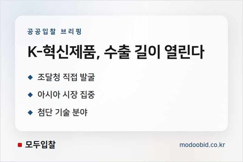 K-혁신제품 해외실증, 조달청이 직접 찾아주는 글로벌 수출길