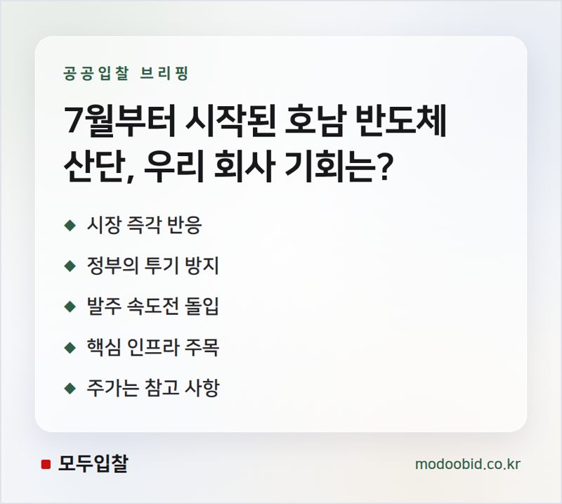 호남 반도체 산단: 주가만 보셨다면 놓칩니다. 실제 조달 기회 분석과 체크포인트