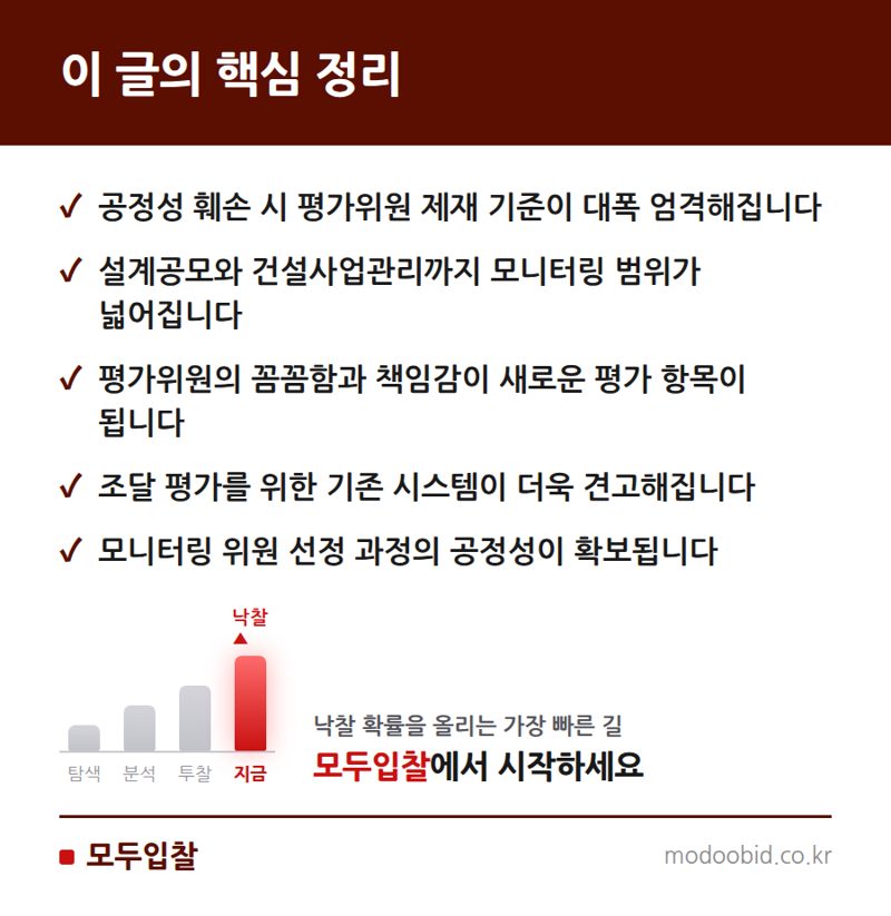 조달청 평가위원 모니터링 강화, 2026년 하반기 조달시장의 게임체인저 될까? 핵심 정리