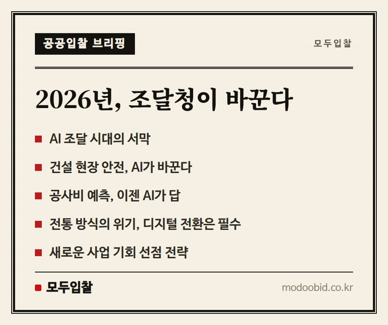 2026 조달청 AI 창업경진대회, 공공조달 디지털 전환의 새 물결이 기업에 미칠 영향