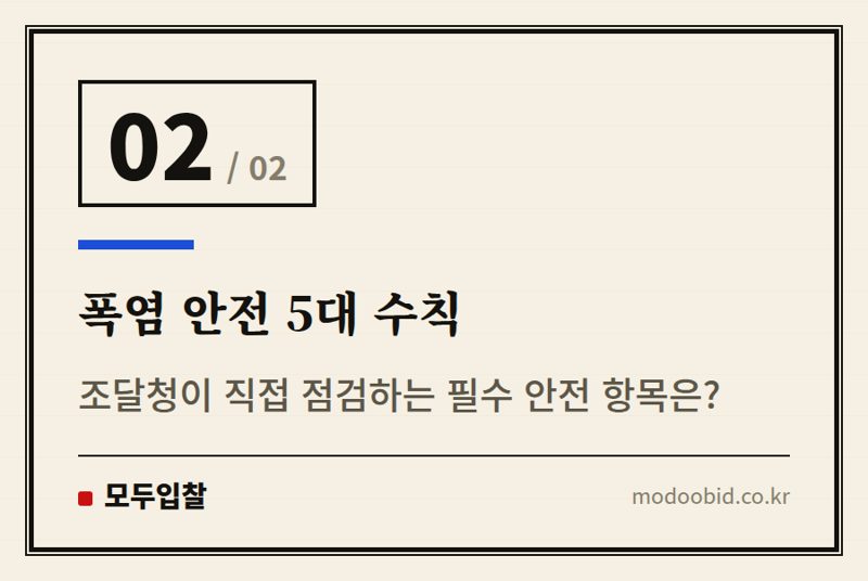 폭염 안전 5대 수칙 — 2026 조달청 폭염 점검, 우리 회사 계약 연장과 매출 보호 전략!