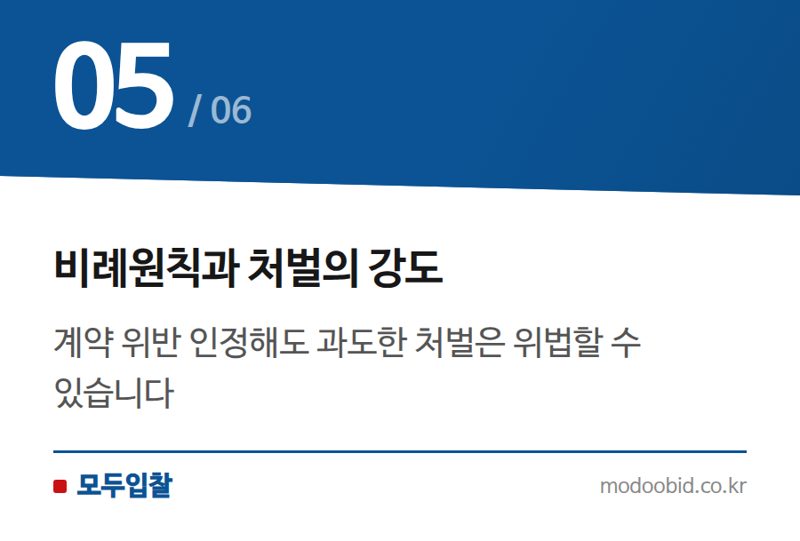 비례원칙과 처벌의 강도 — 공공입찰 우수조달물품 납품, 더 좋아도 '계약 위반'일 수 있다고요?