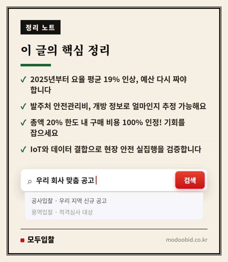 공공조달 안전관리비, 2026년 대격변! 우리 회사 체크리스트는요? 핵심 정리
