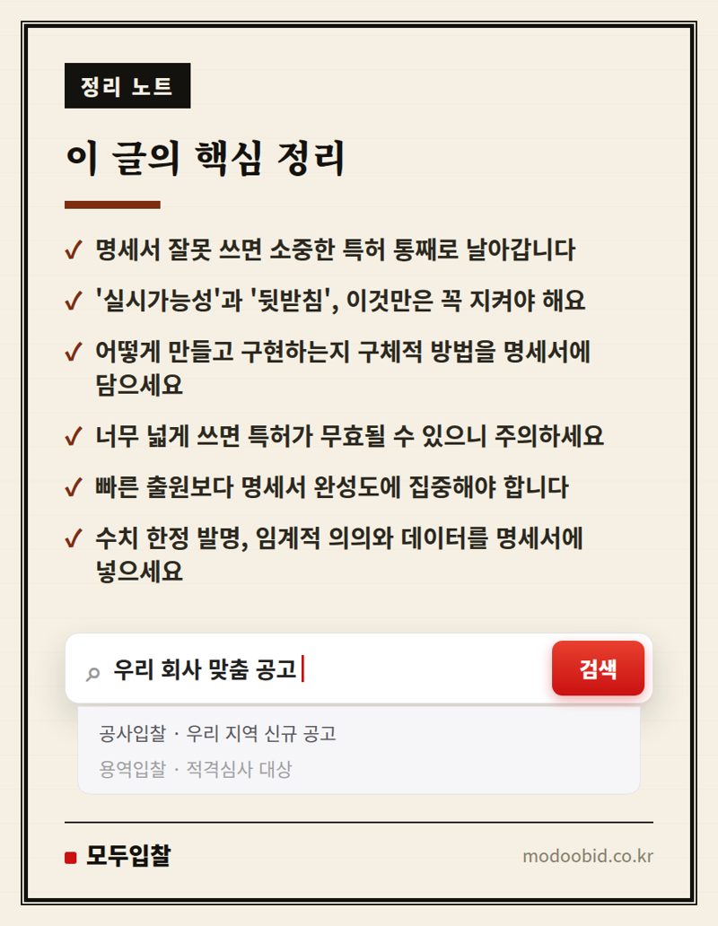 조달기업 특허, 명세서 잘못 쓰면 무효? 기재불비 함정 피하는 법 (2024년 판례) 핵심 정리