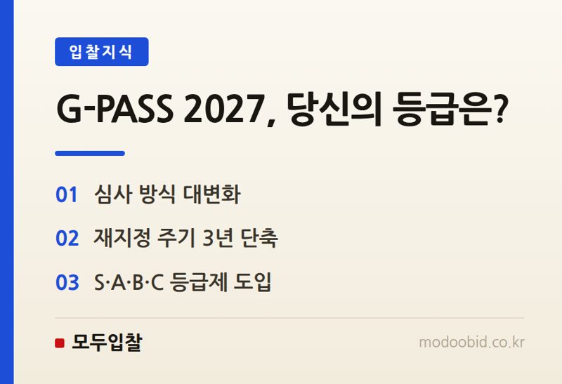 조달청 G-PASS 2027년 개편: 심사 변화와 등급제, 중소기업 기회는?