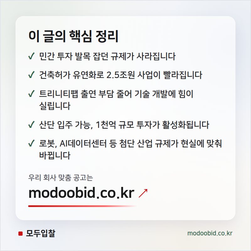 조달 시장의 지각변동: 4조 원대 첨단산업 규제 해소, 누가 웃고 울게 될까요? 핵심 정리