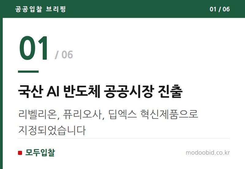 국산 AI 반도체 공공시장 진출 — 공공조달 혁신제품, AI 반도체가 이끄는 새로운 기회 2026년 전망