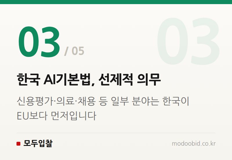 한국 AI기본법, 선제적 의무 — 공공조달 AI 시장 격변 예고? 한국 AI 기본법과 글로벌 규제, 우리 기업은 지금 무엇을 준비해야 할까요?