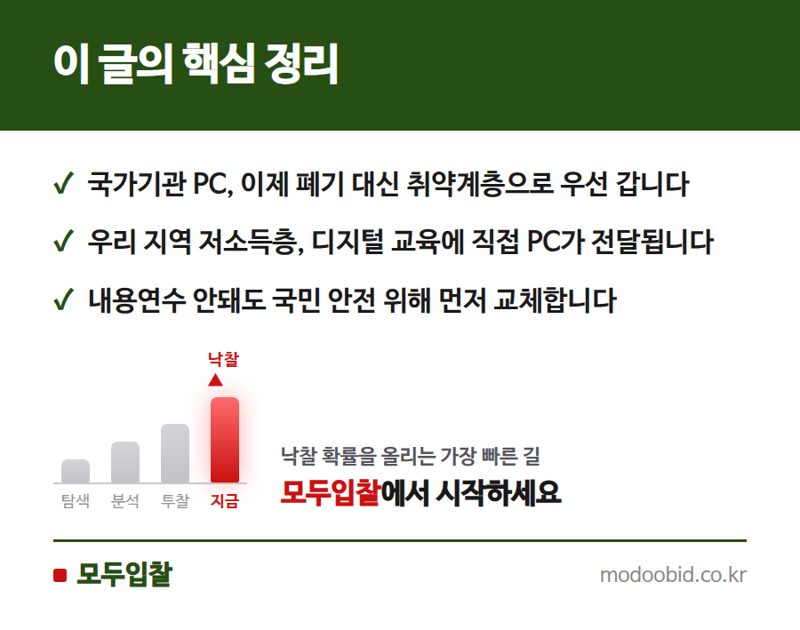 조달청 불용PC 무상양여 대폭 확대, 과거 정책 변화 속 숨겨진 기회는? 핵심 정리