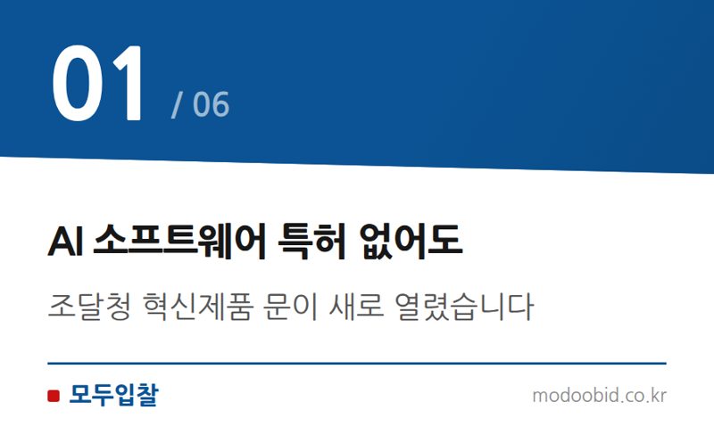 AI 소프트웨어 특허 없어도 — 조달청 혁신제품, AI 소프트웨어 특허 없이도 진입하는 새로운 길