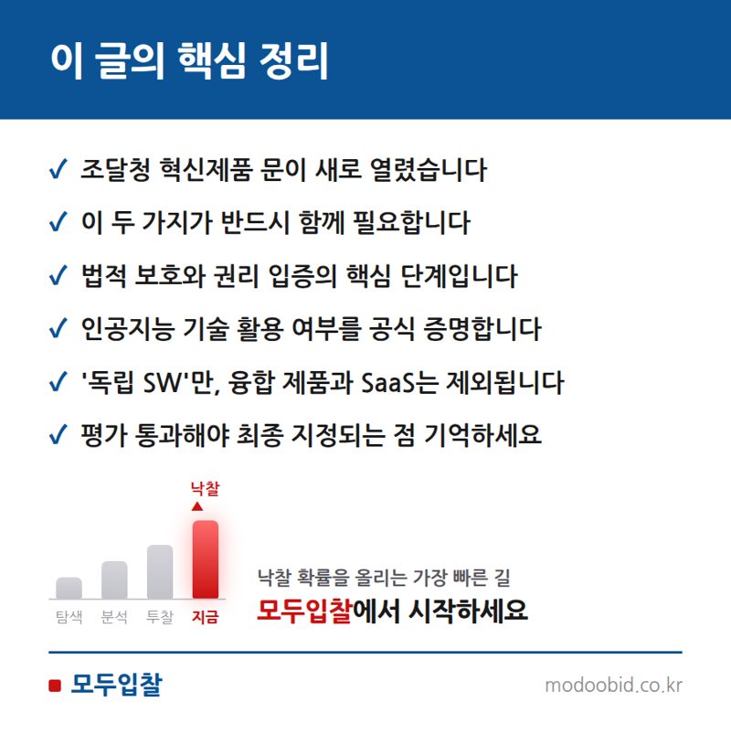 조달청 혁신제품, AI 소프트웨어 특허 없이도 진입하는 새로운 길 핵심 정리