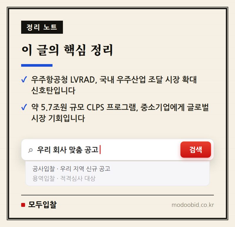 우주항공청 달 탐사 기술, 중소기업 조달 시장의 새로운 기회가 될까? [LVRAD 분석] 핵심 정리