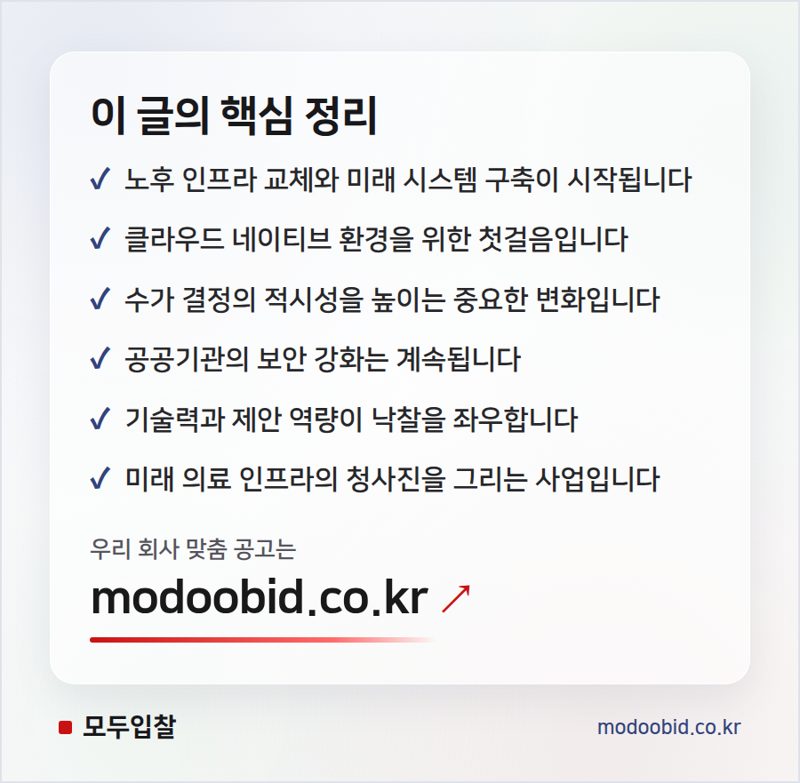 건보공단 1천억대 인프라 고도화, 우리 회사는 어떻게 준비해야 할까? 핵심 정리
