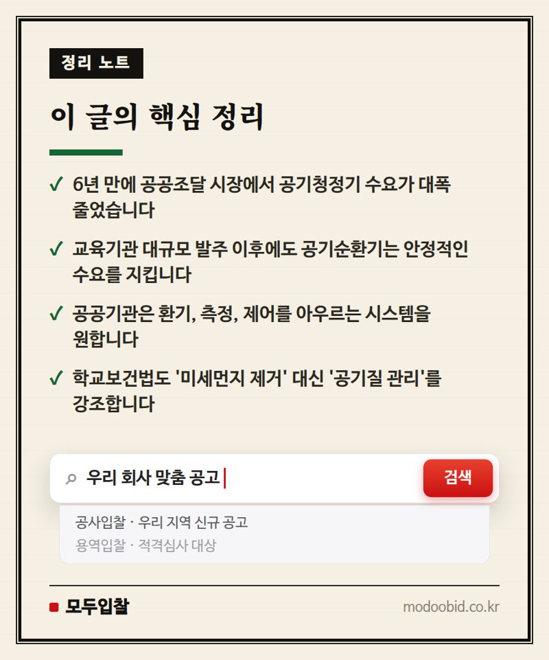 공공조달 공기질 관리, 2025년 핵심 변화: 공기청정기 대신 이것? 핵심 정리