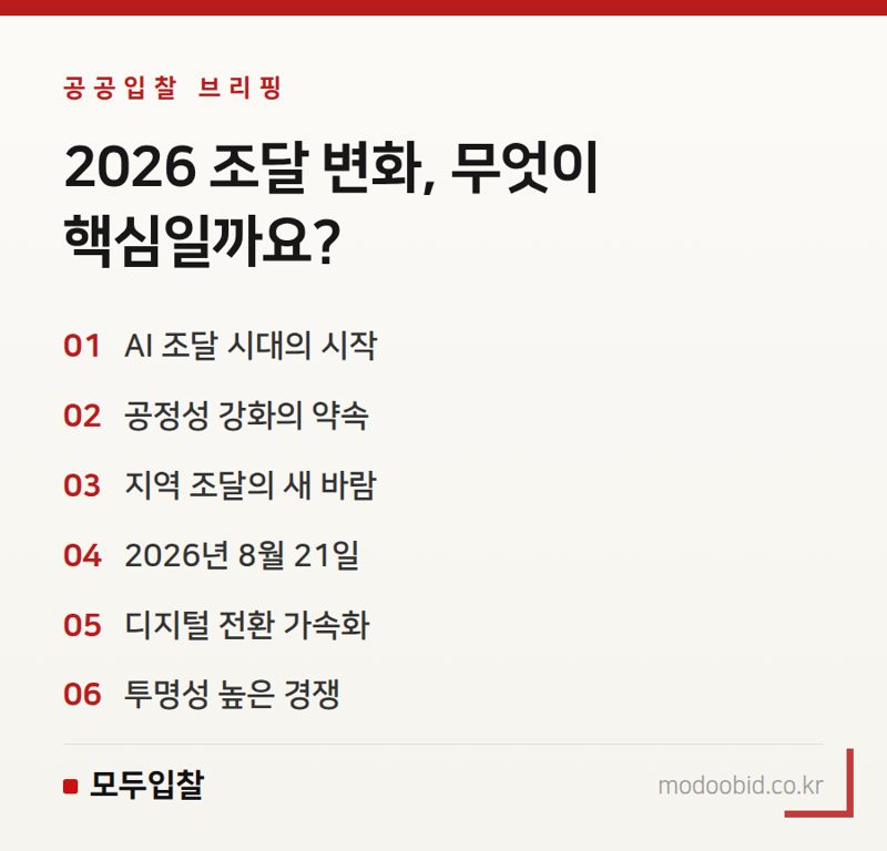 2026년 조달청 핵심 인사: AI 조달 혁신과 공정성 강화, 우리 기업에 미칠 영향은?