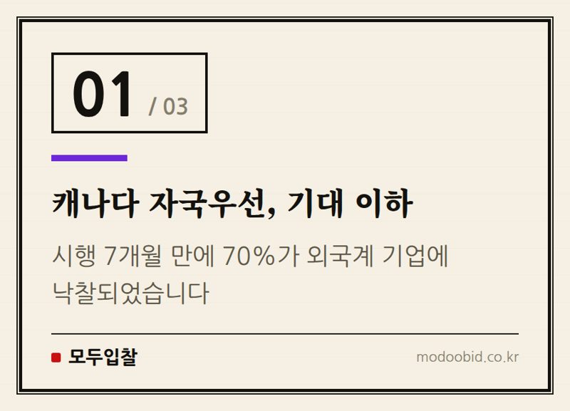 캐나다 자국우선, 기대 이하 — 공공조달 자국 우선 정책, 캐나다 사례로 본 역설과 한국의 시사점