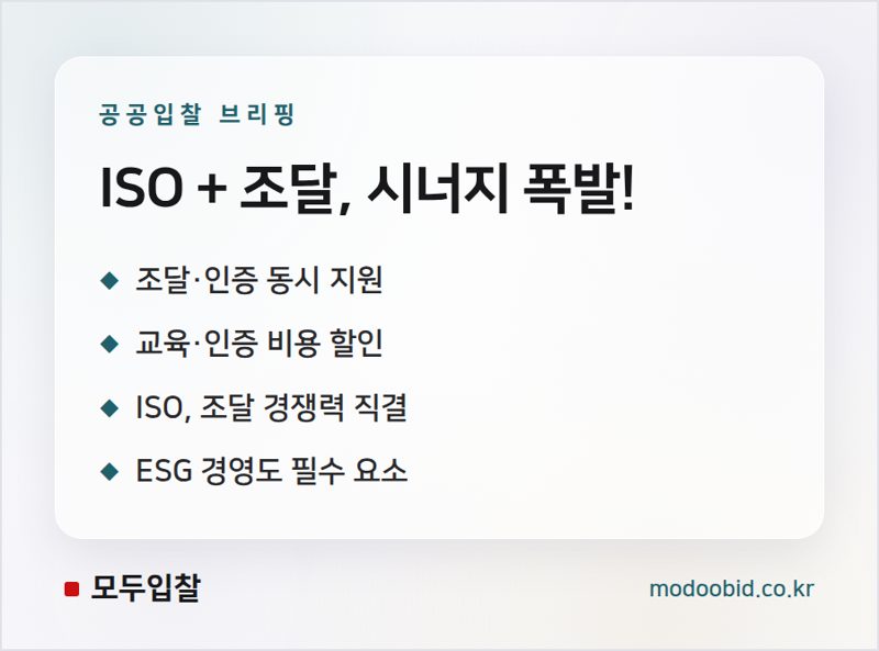 공공조달 성공을 위한 김차장의 실전팁: ISO와 조달교육 비용 할인 기회 놓치지 마세요!