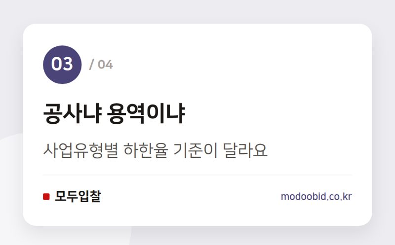 공사냐 용역이냐 — 낙찰하한율 계산법, 공고문 이 숫자부터 확인