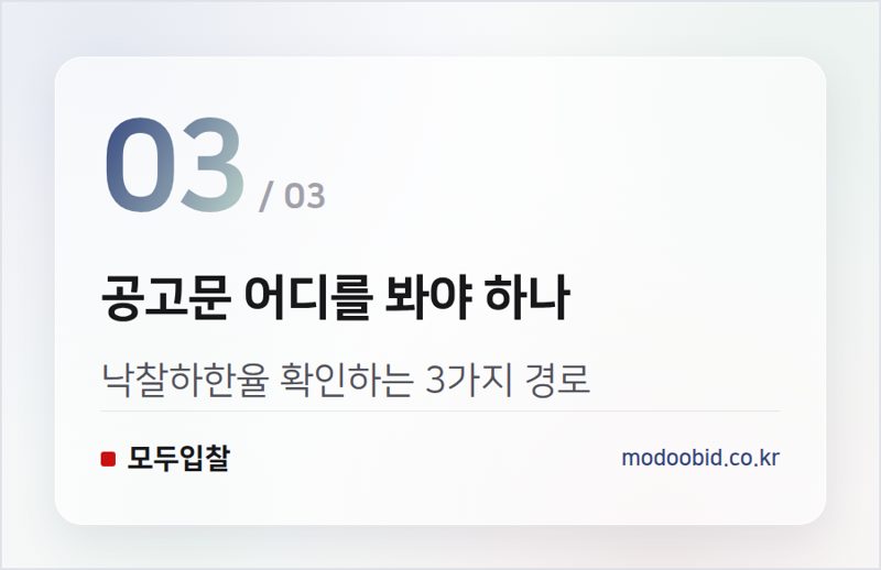 공고문 어디를 봐야 하나 — 낙찰하한율, 기관마다 왜 다를까요
