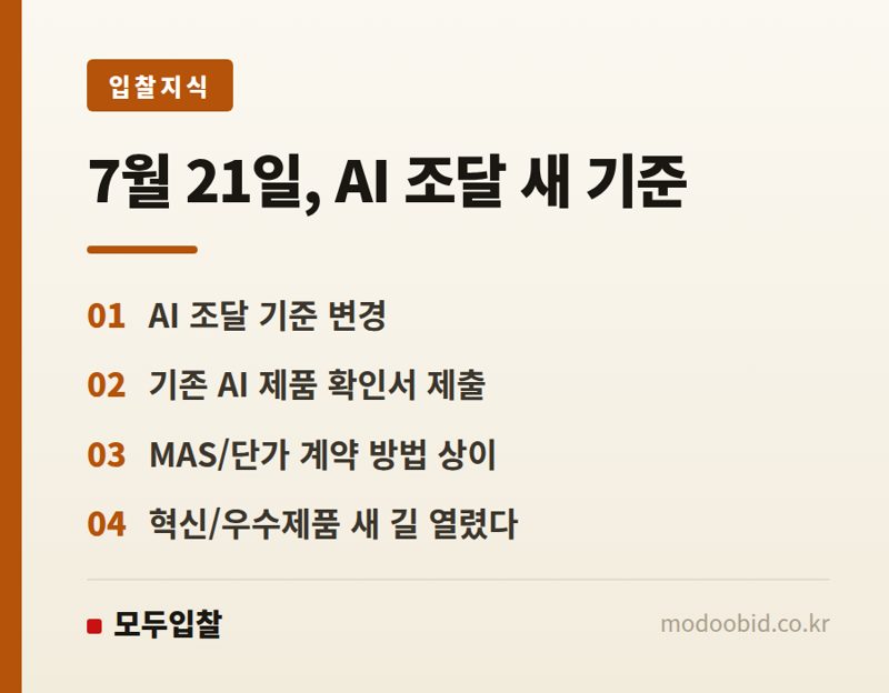 공공조달 AI 소프트웨어, 7월 21일 기준 새 국면! 실무자가 챙겨야 할 변화