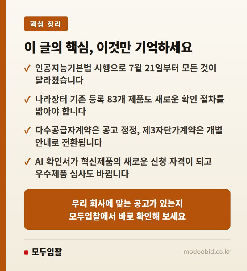 공공조달 AI 소프트웨어, 7월 21일 기준 새 국면! 실무자가 챙겨야 할 변화 핵심 정리