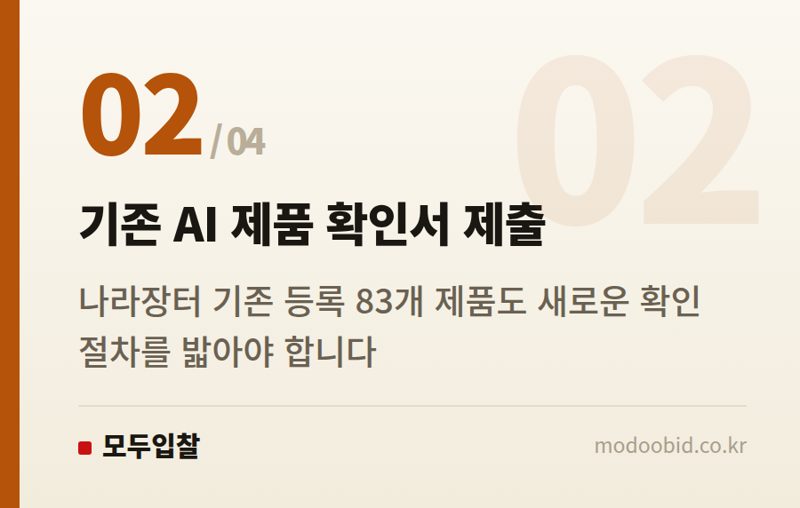 기존 AI 제품 확인서 제출 — 공공조달 AI 소프트웨어, 7월 21일 기준 새 국면! 실무자가 챙겨야 할 변화
