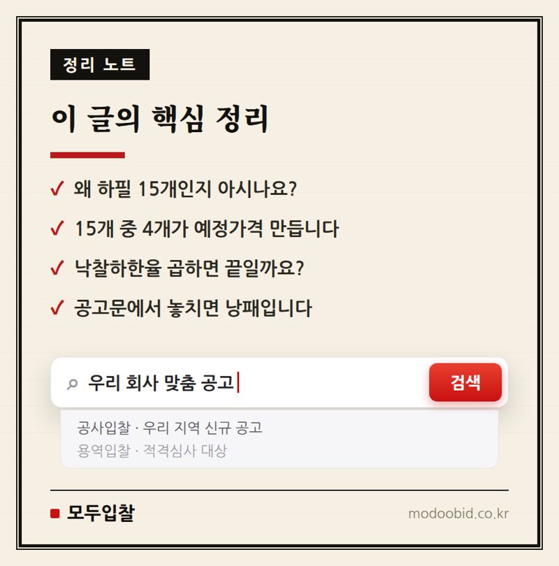 복수예비가격 15개, 예정가격 결정 순서 정리 핵심 정리