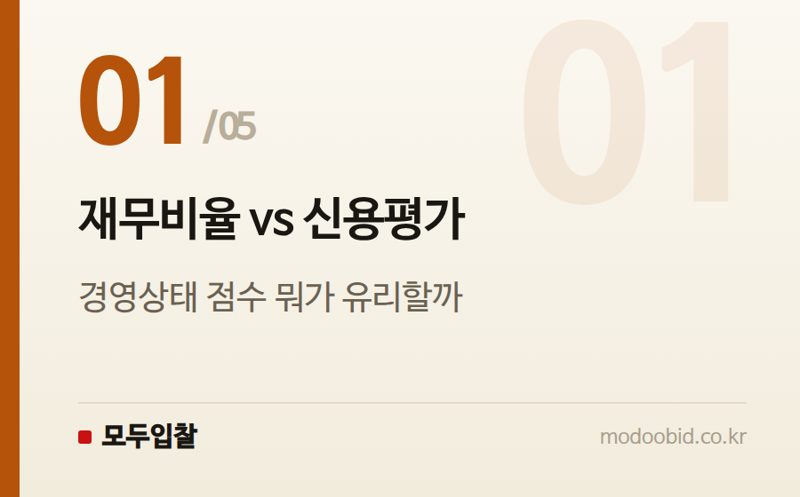 재무비율 vs 신용평가 — 경영상태 점수, 재무비율과 신용평가 중 뭐가 유리할까