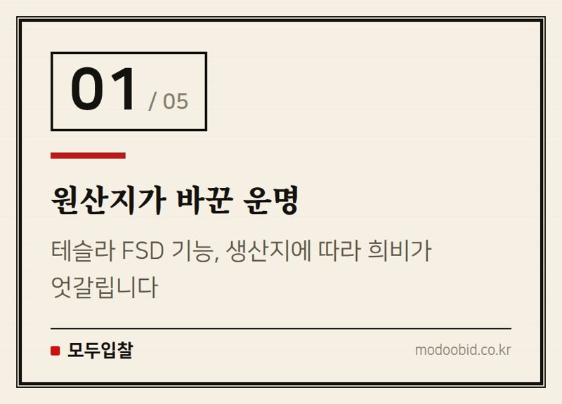 원산지가 바꾼 운명 — 테슬라 FSD, 원산지가 가른 운명? 불평평 규제의 그림자 분석