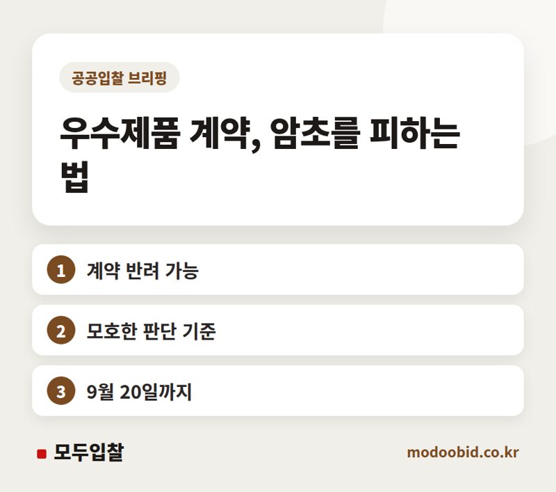 조달청 우수제품 계약 반려, '단가계약 부적합' 새 기준이 불러올 변화와 예측