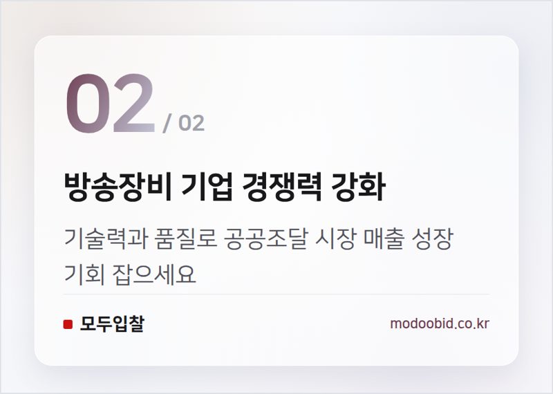 방송장비 기업 경쟁력 강화 — 공공조달 MAS 개편 방송장비 기업, 매출과 수익 늘릴 핵심 전략