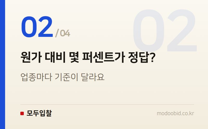 원가 대비 몇 퍼센트가 정답? — 투찰 하한선 정하는 법, 원가 대비 기준부터
