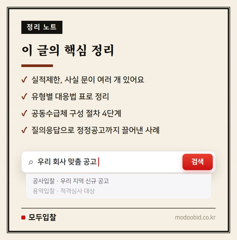 실적제한 공고, 못 들어가는 공고가 아니라 준비할 공고 핵심 정리