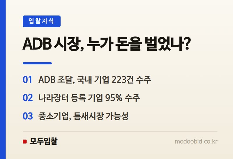 2026 ADB 조달시장, 나라장터 기업의 새로운 길을 묻다