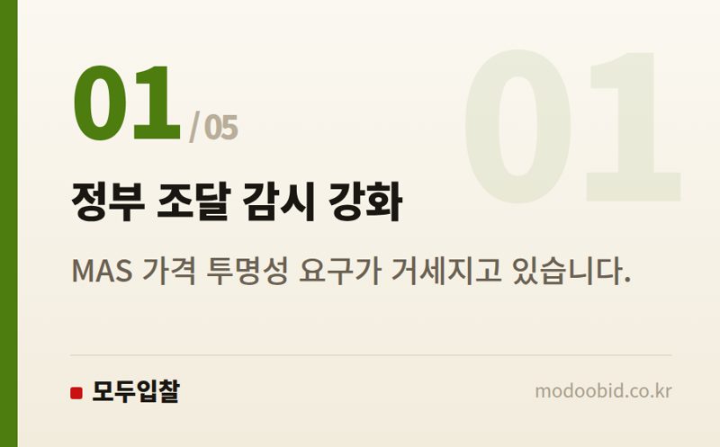 정부 조달 감시 강화 — 조달청 MAS 개혁 나라장터 가격 논란, 우리 기업엔 어떤 기회될까?